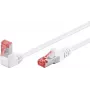 WENTRONIC Goobay CAT 6 Patch Cable, 1x 90° Angled, S/FTP (PiMF), White, 0.25 m - Latch Up, LSZH Halogen-Free, Copper (51548)