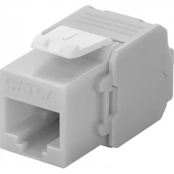 Wentronic Goobay CAT 6a Keystone RJ45 Jack, Unshielded, 500 MHz, Light Grey-White (90693)