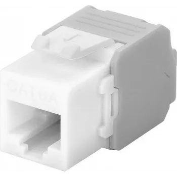 Wentronic Goobay CAT 6a Keystone RJ45 Jack, Unshielded, 500MHz, White (90867)