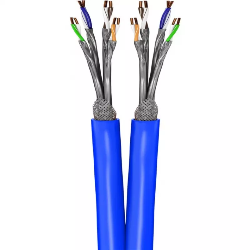 Wentronic Goobay CAT 7A Duplex Network Cable S/FTP PiMF Blue - Copper Conductor CU AWG 22/1 (75716)