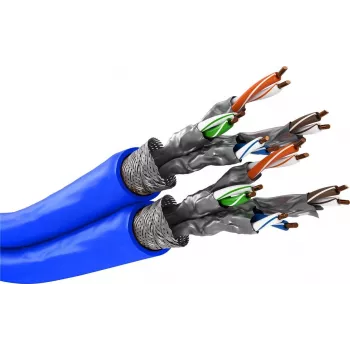Wentronic Goobay CAT 7A Duplex Network Cable S/FTP PiMF Blue - Copper Conductor CU AWG 22/1 (75716)