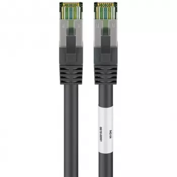 Wentronic Goobay CAT 8.1 Patch Cable, S/FTP (PiMF), Black, 3 m - LSZH Halogen-Free, Copper AWG 24 (66723)