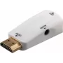 Wentronic Goobay Compact HDMI to VGA Adapter with Audio - HDMI Male to VGA Female + 3.5mm Jack, 1080p, Black 44793