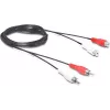 Wentronic Goobay RCA Extension Cable, 2.5 m, 2x RCA Male to 2x RCA Female, Stereo Audio, Black 50026
