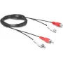 Wentronic Goobay RCA Extension Cable, 2.5 m, 2x RCA Male to 2x RCA Female, Stereo Audio, Black 50026