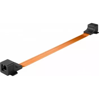 WENTRONIC Goobay RJ45 Window Pass-Through Cable Ultra-Slim 0.25 m, Flat, Gigabit Ethernet, Transparent/White 71411