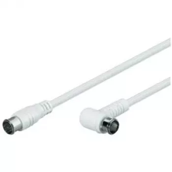Wentronic Goobay SAT Angled Connection Cable F-Quick to F-Quick 90° White 2.5 m Quadruple Shielded 67348