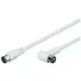 Wentronic Goobay SAT Angled Connection Cable F-Quick to F-Quick 90° White 2.5 m Quadruple Shielded 67348