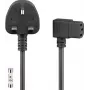 Wentronic Goobay UK 3-Pin to Angled IEC C13 Power Cord, 2 m, Black 45767