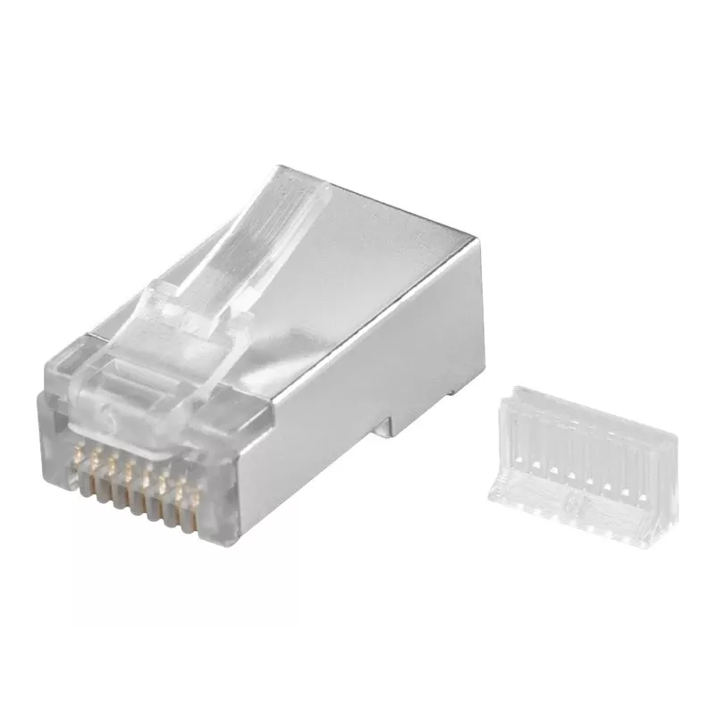 Wentronic RJ45 Modular Plug Shielded 8P8C for Round Cable, Bulk