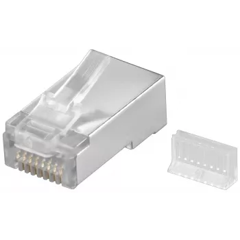 Wentronic RJ45 Modular Plug Shielded 8P8C for Round Cable, Bulk