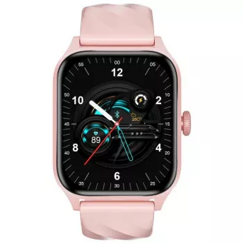 WEOFLY Active Smartwatch Pink 1.85 inch TFT LCD Bluetooth 5.2 IP68 Heart Rate SpO2 Sleep Tracker 100+ Sports Modes 280mAh Magnetic Charging Silicone Strap