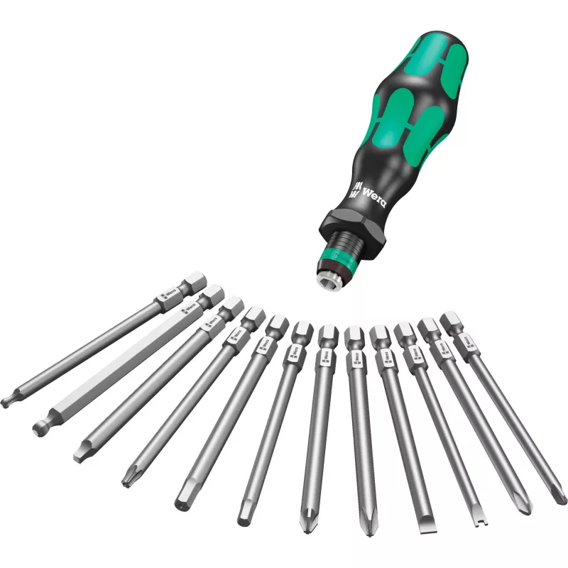 Wera 17-Piece Kraftform Kompakt 60 Bit Set, Slotted, Phillips, Pozidriv, TORX BO 05051042001