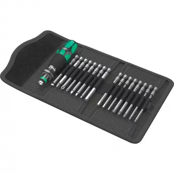 Wera 17-Piece Kraftform Kompakt 60 Bit Set, Slotted, Phillips, Pozidriv, TORX BO 05051042001