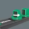 Wera 3/8 inch Drive Deep Socket Set on Magnetic Rail, 9-Piece, Metric, Black/Green