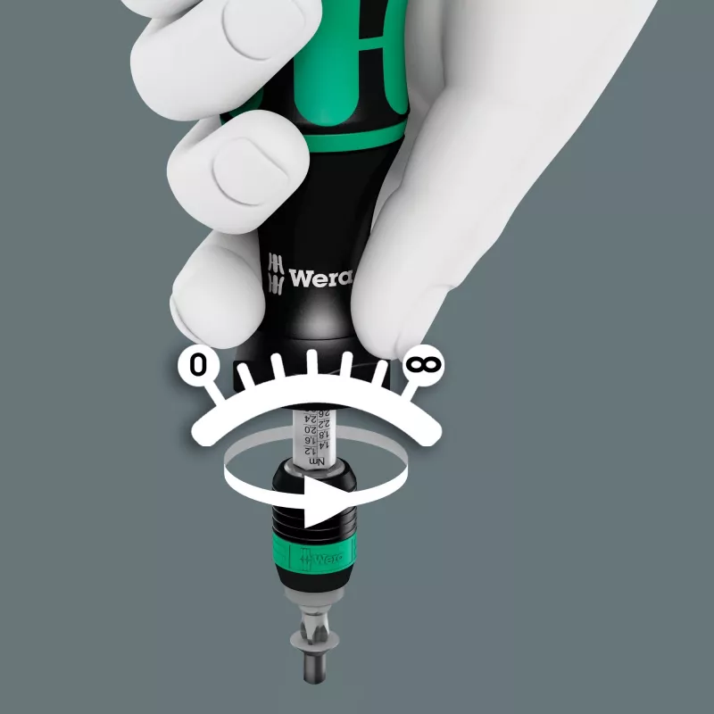 Wera 7445/46/47 Torque Screwdriver Set, 27-Piece (0.3-6.0 Nm) with Rapidaptor Bit Holder, Textile Box 05350451001