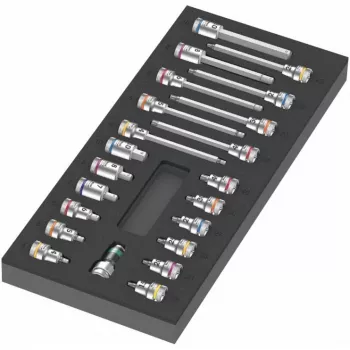 Wera 9723 Foam Insert Zyklop B 3/8 inch Bit-Nut Set 1, 19-Piece