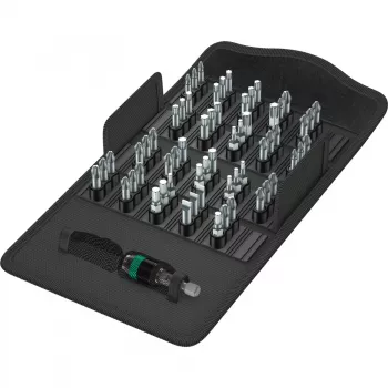 Wera Bit-Safe 61 Universal 1, 1/4 inch Hex Drive, 61-Piece Bit Set with Tough-Absorbing Bits and Universal Bit Holder 05057122001