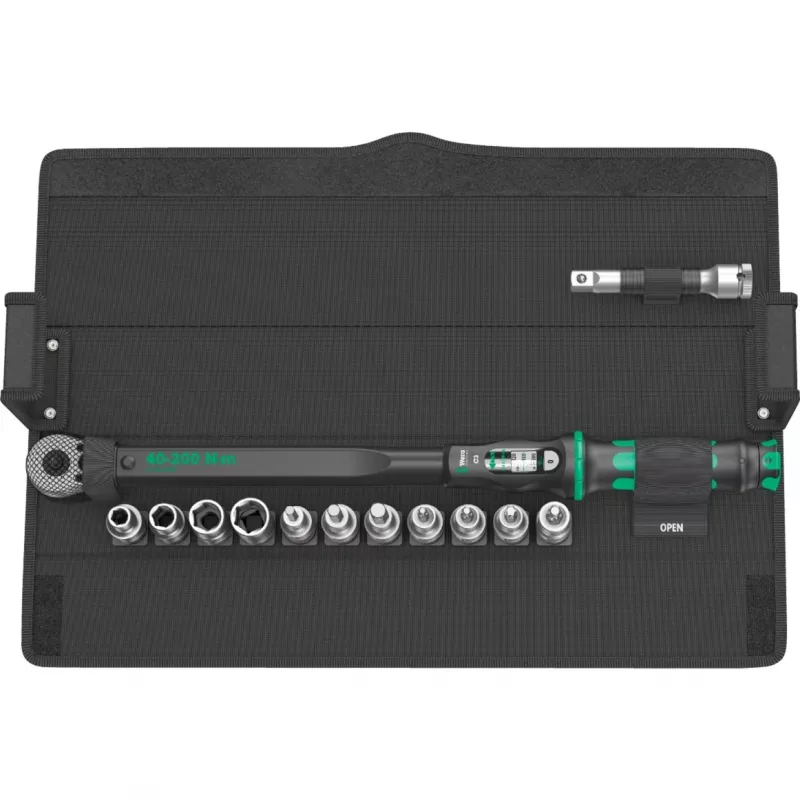 Wera Click-Torque C 3 Set 1 Torque Wrench Set, 1/2 inch Drive, 40-200 Nm, 4-Piece