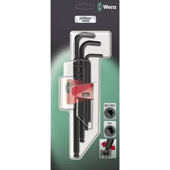 Wera Hex-Plus L-Key Set 950 PKL/9 BM SB SiS, 9-Piece, Metric, BlackLaser 05073596001