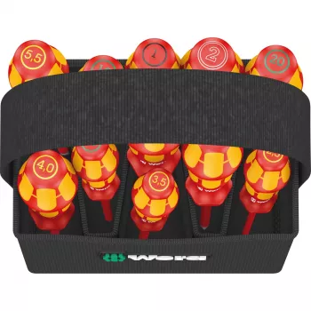 Wera Kraftform 2go 100 Screwdriver Bit Set, 11-Piece, Phillips, Pozidriv, Torx, 25 mm Bits, with Rapidaptor Bit Holder and Textile Pouch 05004310001