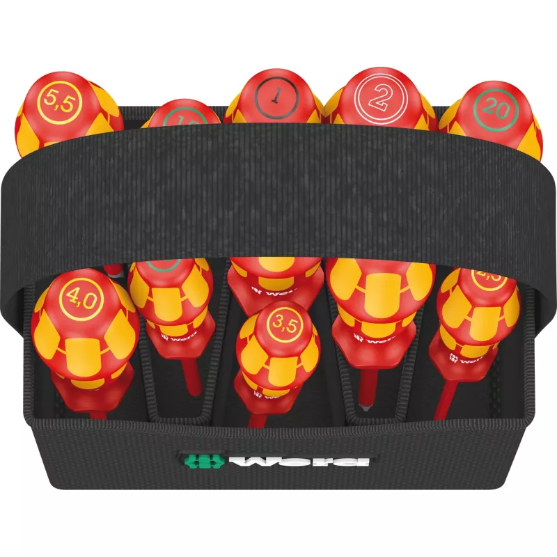 Wera Kraftform 2go 100 Screwdriver Bit Set, 11-Piece, Phillips, Pozidriv, Torx, 25 mm Bits, with Rapidaptor Bit Holder and Textile Pouch 05004310001
