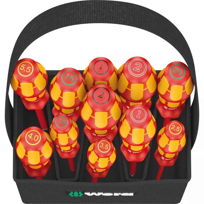 Wera Kraftform 2go 100 Screwdriver Bit Set, 11-Piece, Phillips, Pozidriv, Torx, 25 mm Bits, with Rapidaptor Bit Holder and Textile Pouch 05004310001