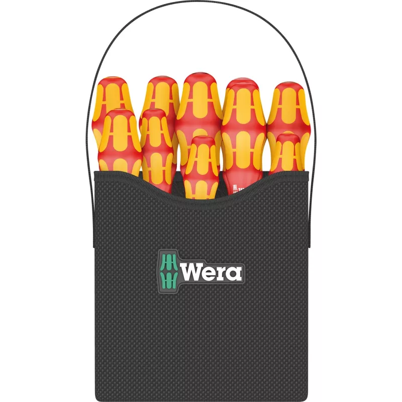 Wera Kraftform 2go 100 Screwdriver Bit Set, 11-Piece, Phillips, Pozidriv, Torx, 25 mm Bits, with Rapidaptor Bit Holder and Textile Pouch 05004310001