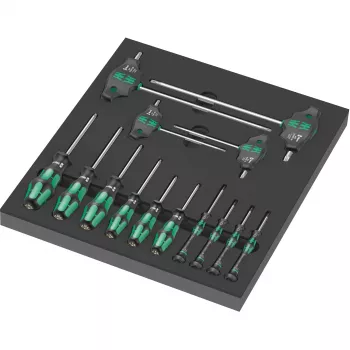 Wera Kraftform Plus 6-Piece Slotted/Phillips/Pozidriv Screwdriver Set with Lasertip and Wall Rack