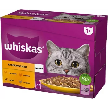 WHISKAS Sachet Jelly Poultry, Duck, Turkey, Chicken - Wet Cat Food - 12x85 g