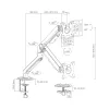 White Shark AKHENATEN I GMS-3209 Gas Spring Monitor Arm – Single Monitor 17-32 inch, 9kg Capacity, VESA 75/100, Desk Clamp/Grommet Mount, Black