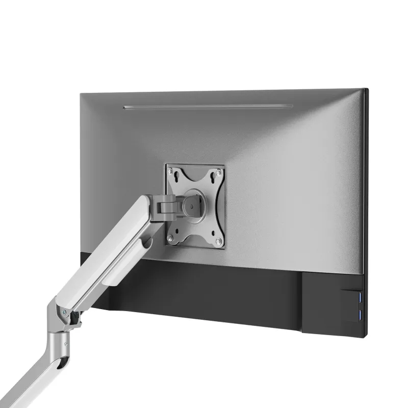 White Shark AKHENATEN I GMS-3209 Gas Spring Monitor Arm – Single Monitor 17-32 inch, 9kg Capacity, VESA 75/100, Desk Clamp/Grommet Mount, Black