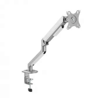 White Shark AKHENATEN I GMS-3209 Gas Spring Monitor Arm – Single Monitor 17-32 inch, 9kg Capacity, VESA 75/100, Desk Clamp/Grommet Mount, Black