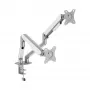 White Shark AKHENATEN-II GMS-3212 Dual Monitor Mount – Gas Spring, Desk Clamp/Grommet, 17-32 inch, 9kg per arm, Black