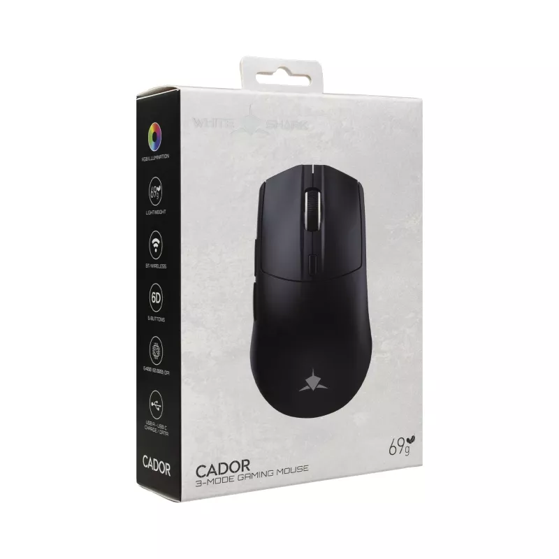 White Shark CADOR-B WGM-5020 Wired RGB Gaming Mouse, Black