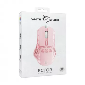 White Shark ECTOR-P GM-5016 Wired Gaming Mouse, 6400 DPI, Pink