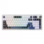 White Shark EXCALIBUR-W Mechanical Gaming Keyboard, 75% Layout, KTT Wine Red Hot-Swap, Per-Key RGB, Wired, White