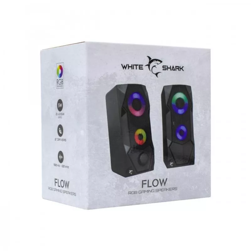 White Shark FLOW GSP-634 2.0 Gaming Headset – Wired Over-Ear, 50mm Drivers, Black