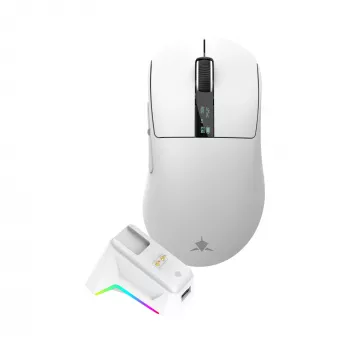 White Shark GAWAIN-W Wireless Gaming Mouse – 12000 DPI, 500mAh Battery, 56g, White