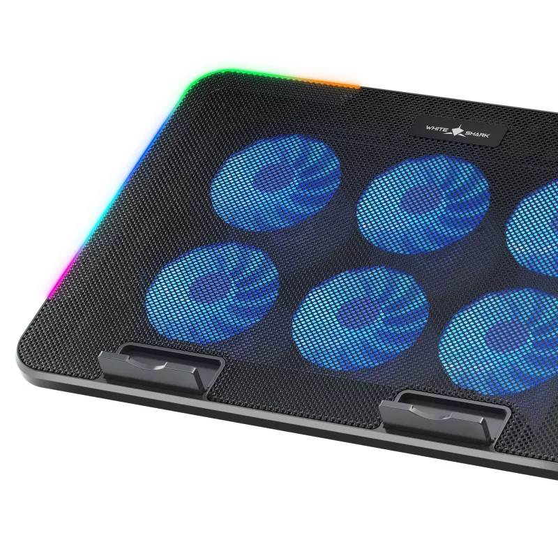White Shark ICE BLADE GCP-96 Dual Fan Laptop Cooling Pad with Blue LED, Supports up to 17 inch, 5 Adjustable Positions