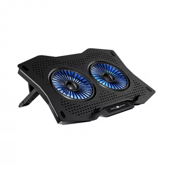 White Shark ICE GUARD GCP-4 Cooling Pad with Dual 125 mm Blue LED Fans, 5 Height Settings, up to 17.3 inch