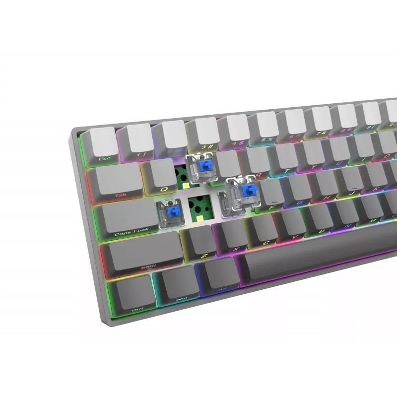 White Shark Nunchaku Mechanical Gaming Keyboard TKL, Grey, Outemu Blue Switch, RGB Hot-Swap, Wired USB