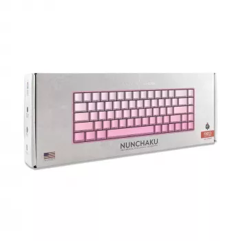 White Shark NUNCHAKU-P-US-RED.SW TKL Mechanical Gaming Keyboard - 87 Keys, Outemu Red Switches, RGB Backlit, Pink