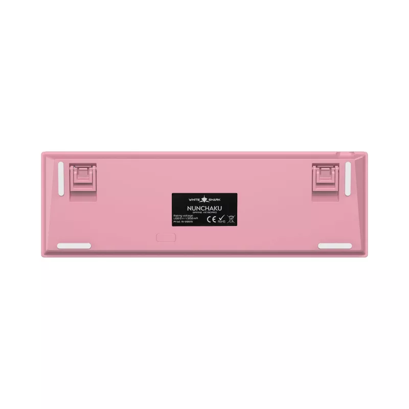 White Shark NUNCHAKU-P-US-RED.SW TKL Mechanical Gaming Keyboard - 87 Keys, Outemu Red Switches, RGB Backlit, Pink
