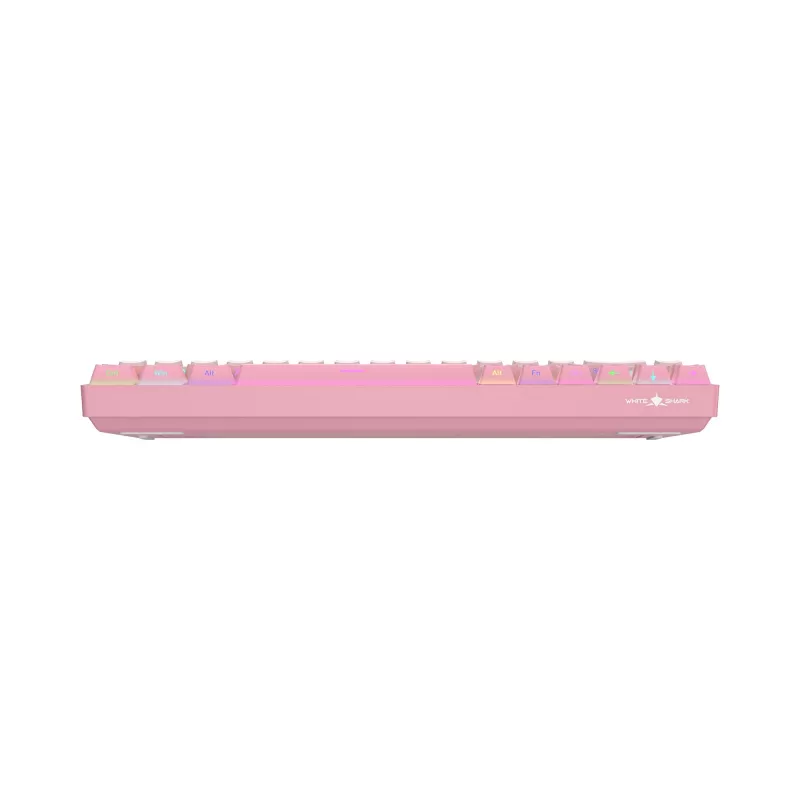 White Shark NUNCHAKU-P-US-RED.SW TKL Mechanical Gaming Keyboard - 87 Keys, Outemu Red Switches, RGB Backlit, Pink