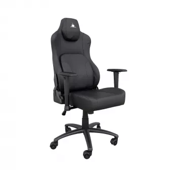 White Shark SPEEDWAY Gaming Chair, Black PU Leather, 2D Armrests, 180° Recline