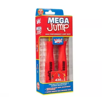 Wicked Vision Mega Jump Double Speed Skipping Rope with Ball Bearings, Adjustable 2.8m PVC, Ergonomic Handles, Tangle-Free, for Fitness & Double-Unders, Blue/Black