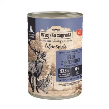 WIEJSKA ZAGRODA Forest Flavors Puppy Deer with Quail Wet Dog Food 400g