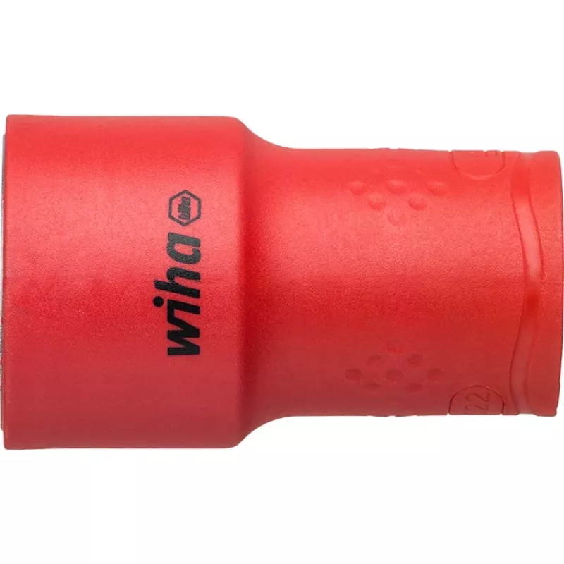 Wiha 43024 Insulated Ratchet and Socket Set, 1/2 inch Drive, 21-Piece, VDE Certified, Red/Yellow