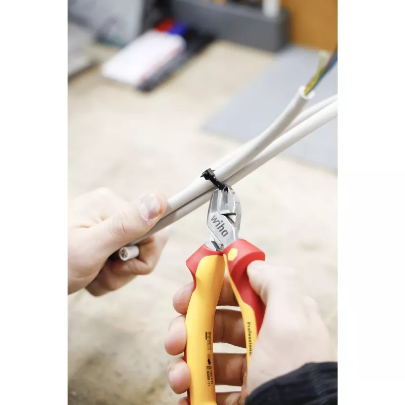 Wiha 43458 Professional electric Diagonal Cutter 200 mm, VDE Insulated, Red/Yellow